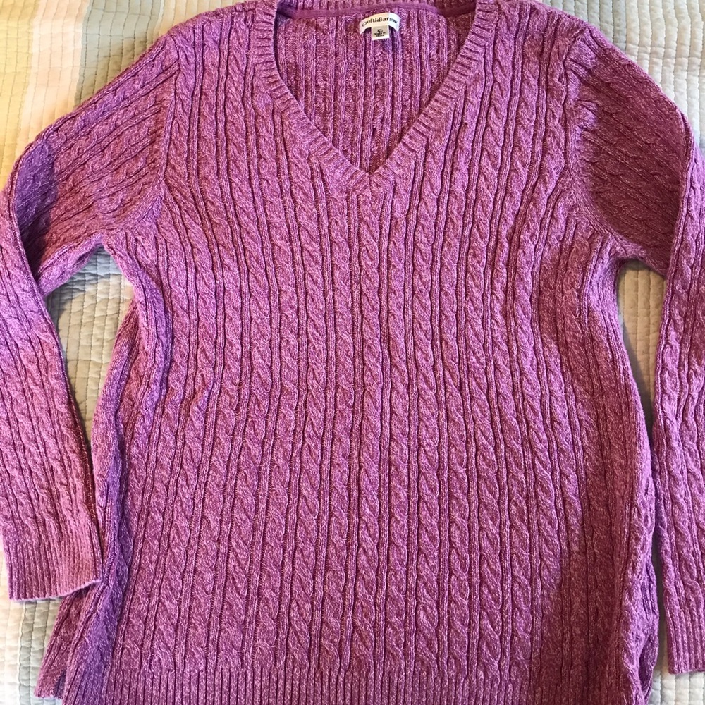 Croft & Borrow xl pink cable sweater